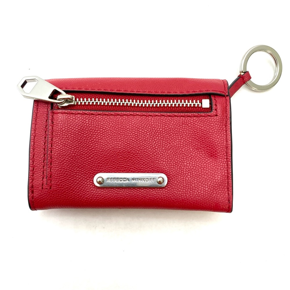 Rebecca Minkoff Red Pebble Grain Leather Bi-fold Key Ring Holder